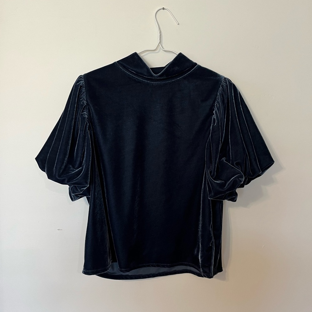 Free People Blue Velvet Blouse